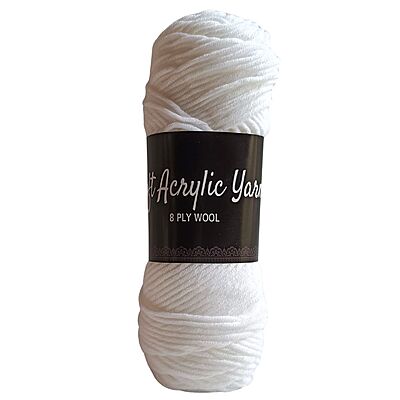 Soft Acrylic Yarn 8 ply Off White