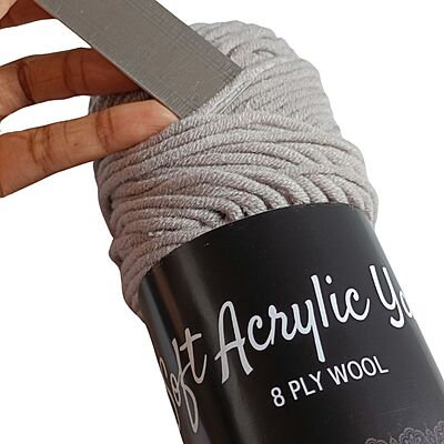 Soft Acrylic Yarn 8 ply Dove Grey