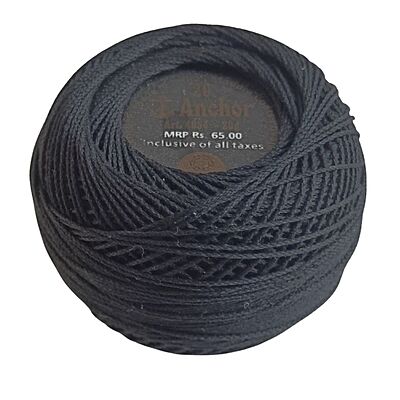 Anchor mercer crochet- Black -Vintage Anchor mercer crochet- Black -Vintage