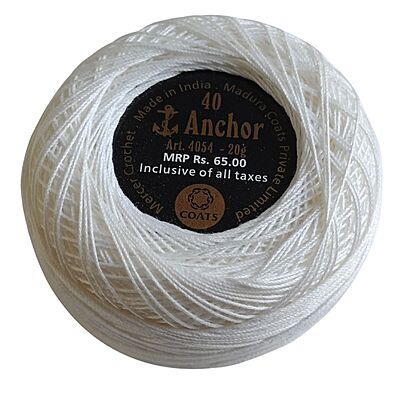 Anchor Mercer Crochet White- No.40- Vintage Anchor Mercer Crochet White- No.40- Vintage