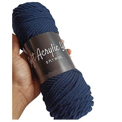 Soft Acrylic Yarn 8 ply Navy Blue Soft Acrylic Yarn 8 ply Navy Blue