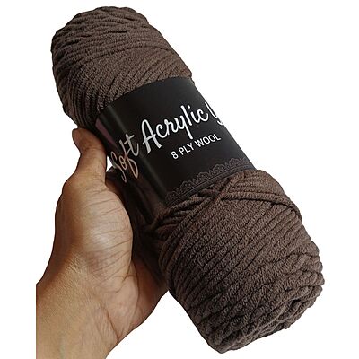 Soft Acrylic Yarn 8 ply Dark Brown Soft Acrylic Yarn 8 ply Dark Brown