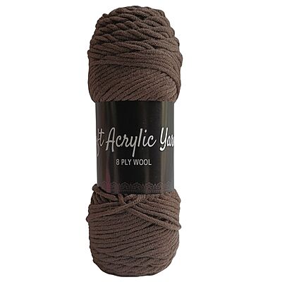 Soft Acrylic Yarn 8 ply Dark Brown Soft Acrylic Yarn 8 ply Dark Brown