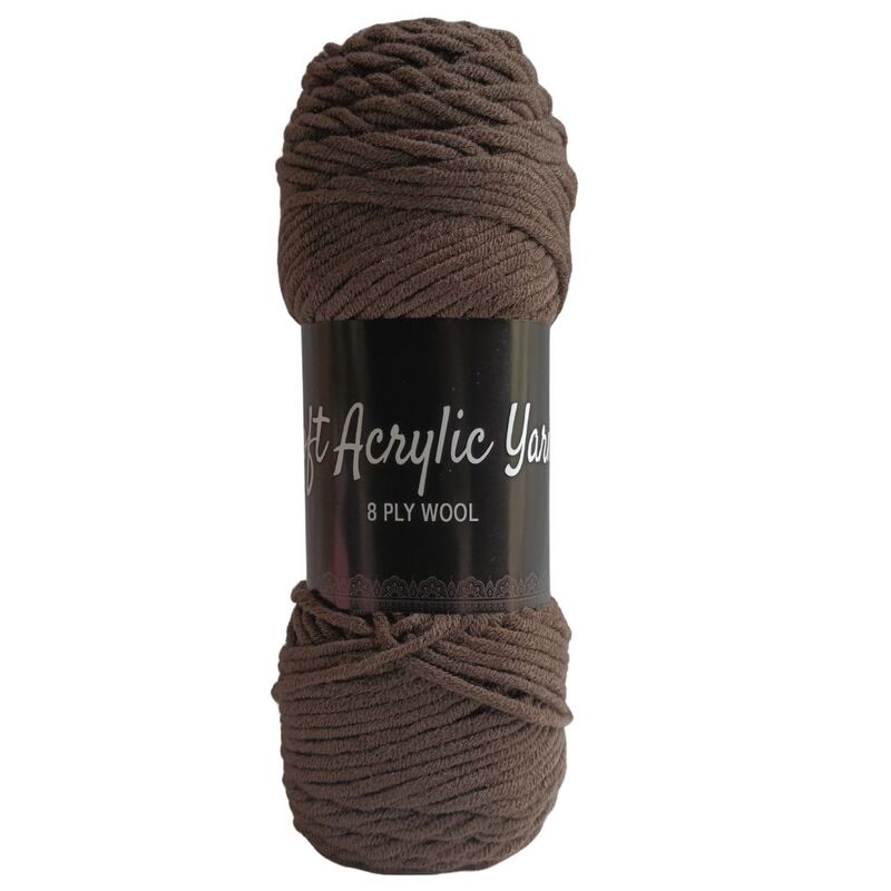 Soft Acrylic Yarn 8 ply Dark Brown Soft Acrylic Yarn 8 ply Dark Brown