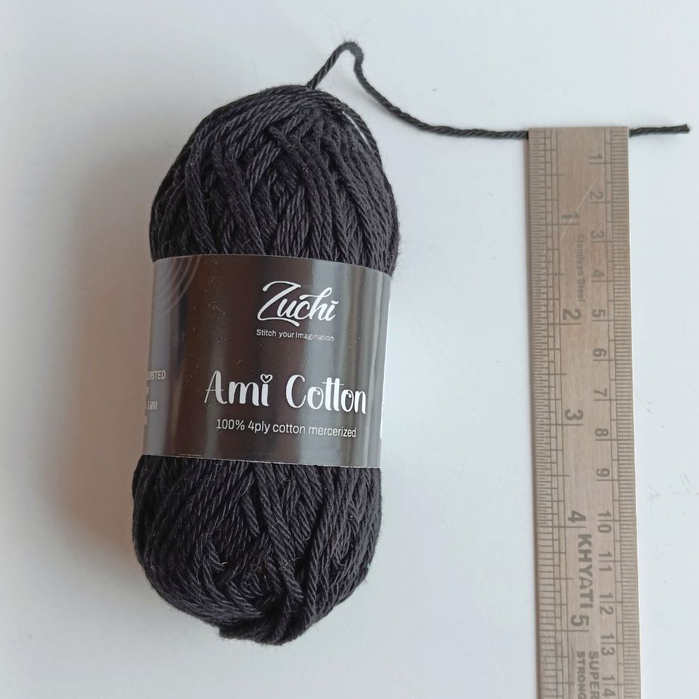Zuchi Ami Cotton Yarn Black Zuchi Ami Cotton Yarn Black