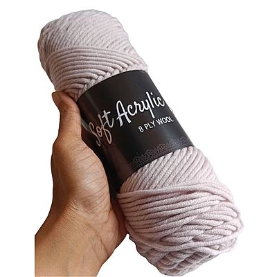 Soft Acrylic Yarn 8 ply Pink Grey Soft Acrylic Yarn 8 ply Pink Grey