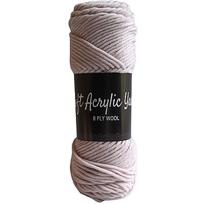 Soft Acrylic Yarn 8 ply Pink Grey