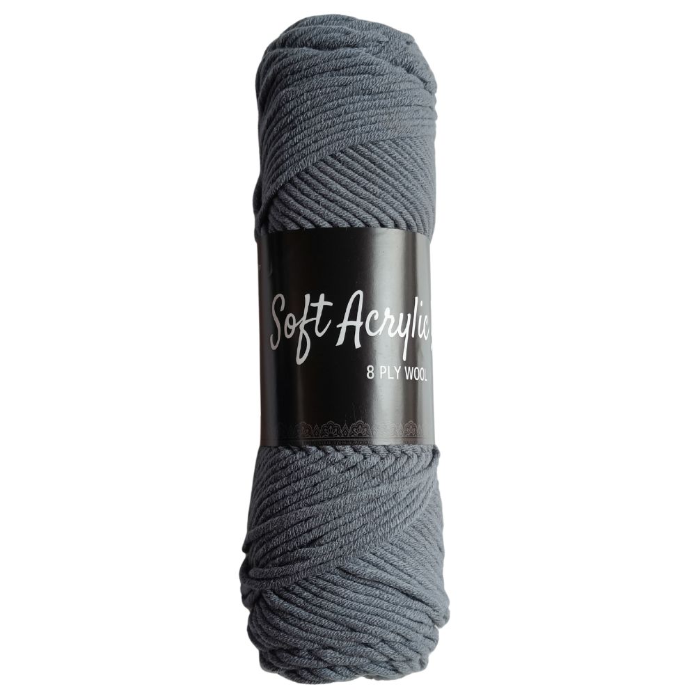 Soft Acrylic Yarn 8 ply Lite Grey Soft Acrylic Yarn 8 ply Lite Grey