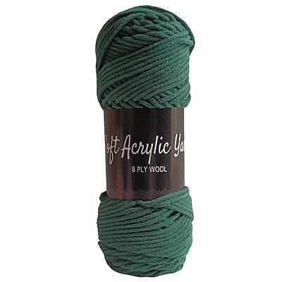 Soft Acrylic Yarn 8 ply Bottle Green