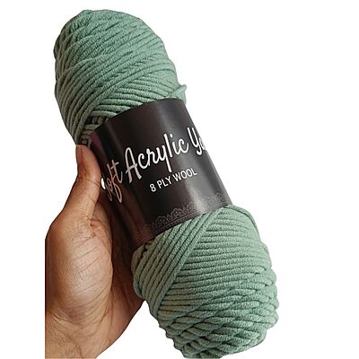 Soft Acrylic Yarn 8 ply Light Moss Green Soft Acrylic Yarn 8 ply Light Moss Green
