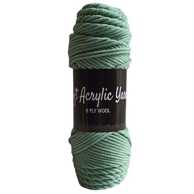 Soft Acrylic Yarn 8 ply Light Moss Green Soft Acrylic Yarn 8 ply Light Moss Green