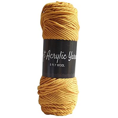 Soft Acrylic Yarn 8 ply Dark Mustard Yellow