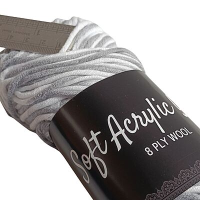 Soft Acrylic Yarn 8 ply White-Grey Multi Soft Acrylic Yarn 8 ply White-Grey Multi