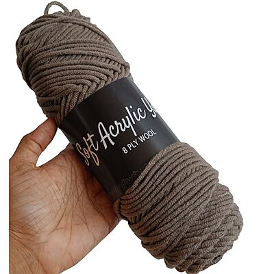 Soft Acrylic Yarn 8 ply Peanut Brown