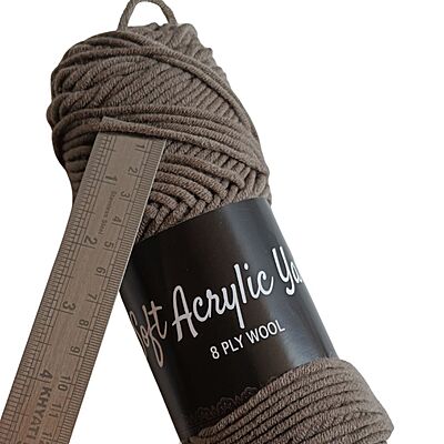 Soft Acrylic Yarn 8 ply Peanut Brown
