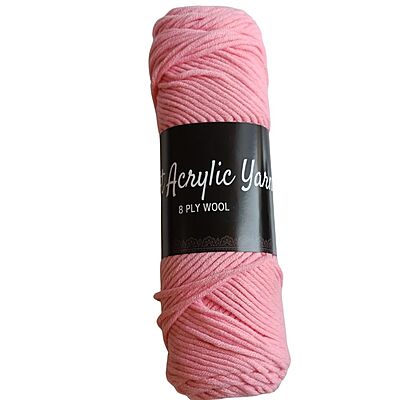 Soft Acrylic Yarn 8 ply Lite Pink