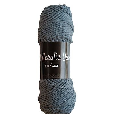 Soft Acrylic Yarn 8 ply Dark Grey