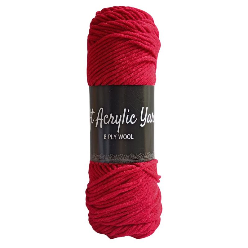 Soft Acrylic Yarn 8 ply Dark Burgundy