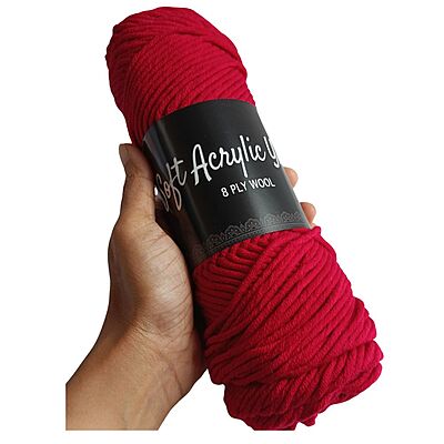 Soft Acrylic Yarn 8 ply Dark Burgundy