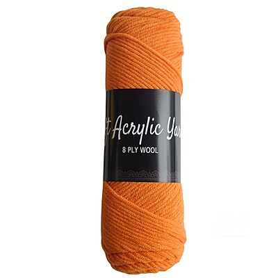 Soft Acrylic Yarn 8 ply Tangerine Orange