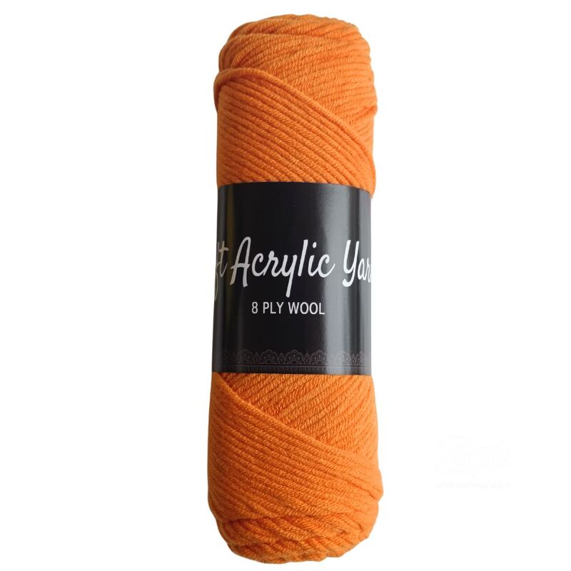 Soft Acrylic Yarn 8 ply Tangerine Orange