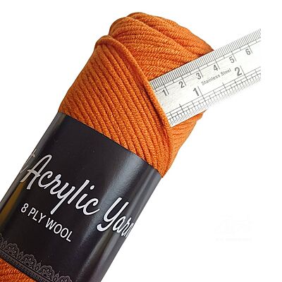 Soft Acrylic Yarn 8 ply Tangerine Orange