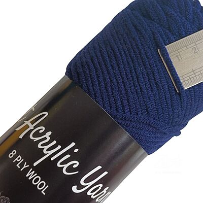 Soft Acrylic Yarn 8 ply Dark Royal Blue