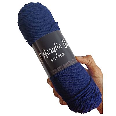 Soft Acrylic Yarn 8 ply Dark Royal Blue
