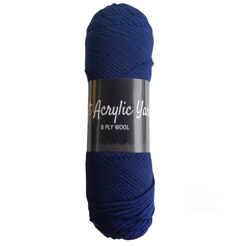 Soft Acrylic Yarn 8 ply Dark Royal Blue