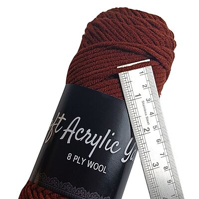 Soft Acrylic Yarn 8 ply Chocolate Brown