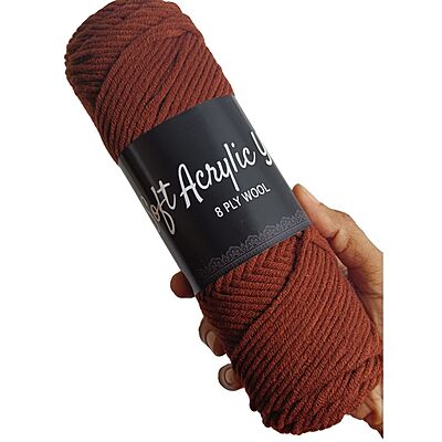 Soft Acrylic Yarn 8 ply Chocolate Brown