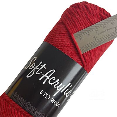 Soft Acrylic Yarn 8 ply Cherry Red Soft Acrylic Yarn 8 ply Cherry Red