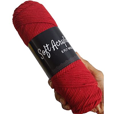 Soft Acrylic Yarn 8 ply Cherry Red Soft Acrylic Yarn 8 ply Cherry Red