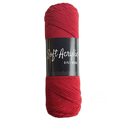 Soft Acrylic Yarn 8 ply Cherry Red Soft Acrylic Yarn 8 ply Cherry Red