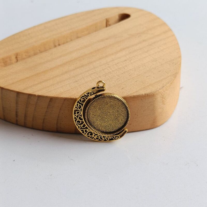 Rotating Double Side Round Pendant Antique Gold Small Rotating Double Side Round Pendant Antique Gold Small