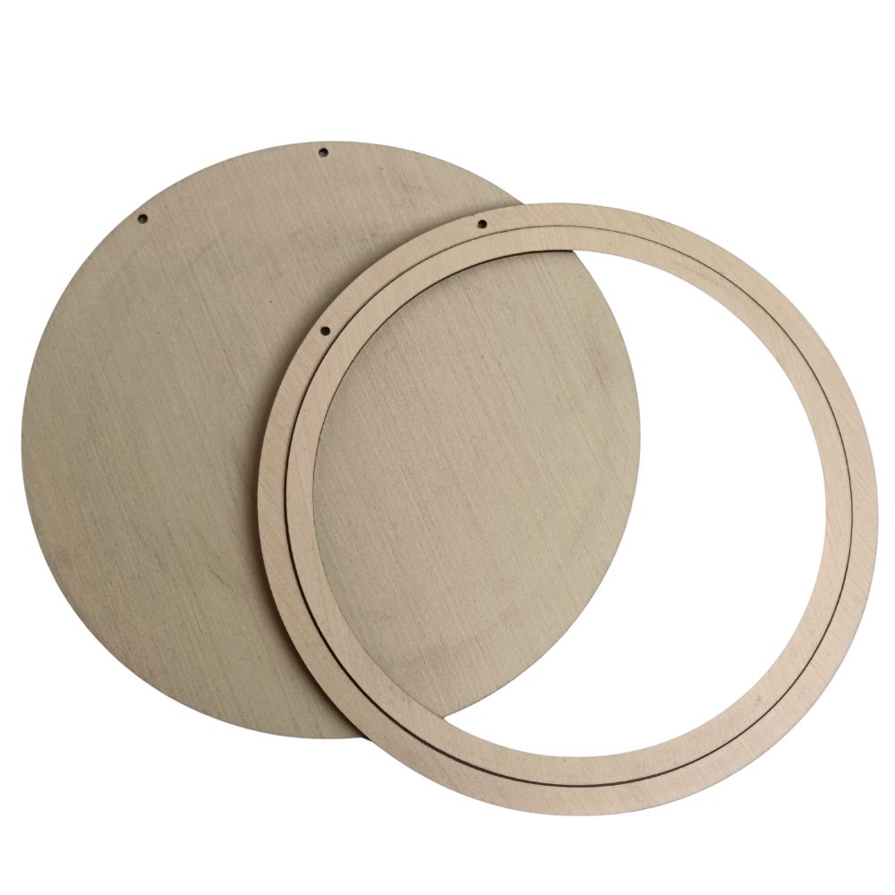 Embroidery Display Frame Veneer Circle Standard Cream Embroidery Display Frame Veneer Circle Standard Cream