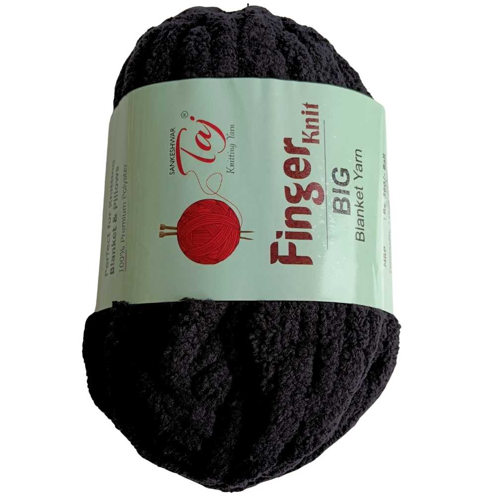 Taj Finger Knit Yarn - Black