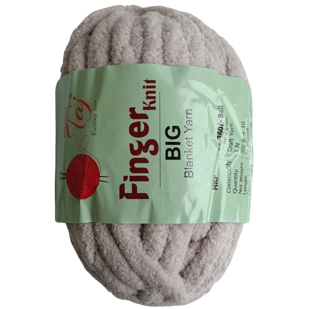 Taj Finger Knit Yarn - Grey