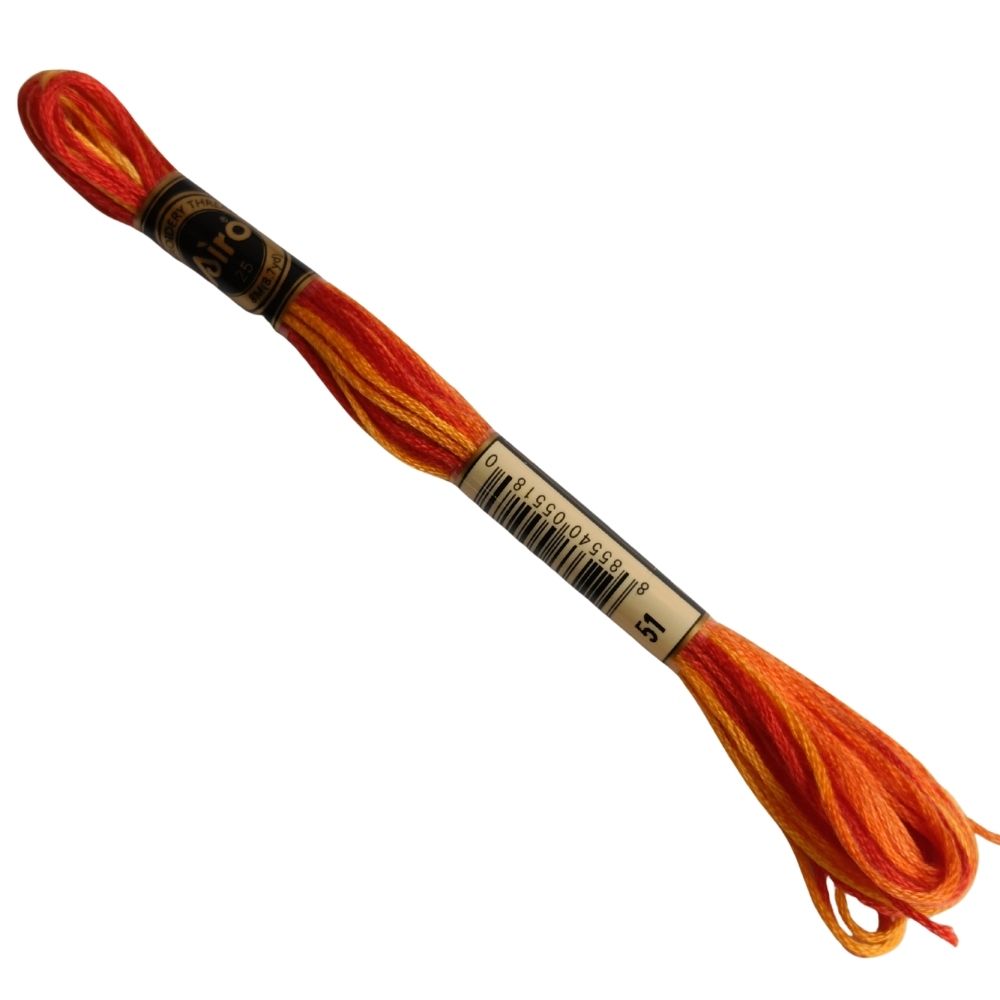 Airo Embroidery Thread Multi 51 Burnt Orange Yellow