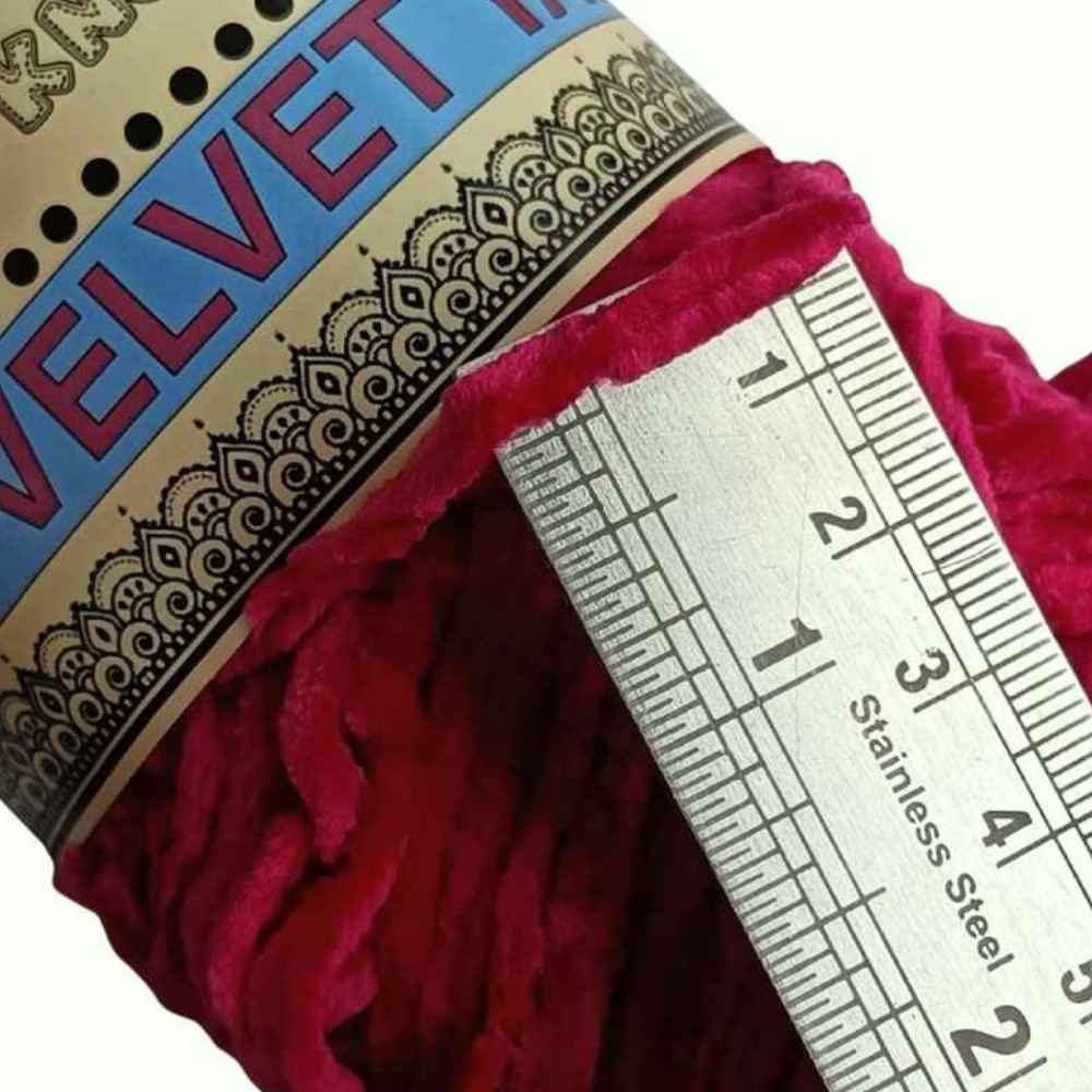 Thin Velvet Yarn 143 Dark Pink Thin Velvet Yarn 143 Dark Pink