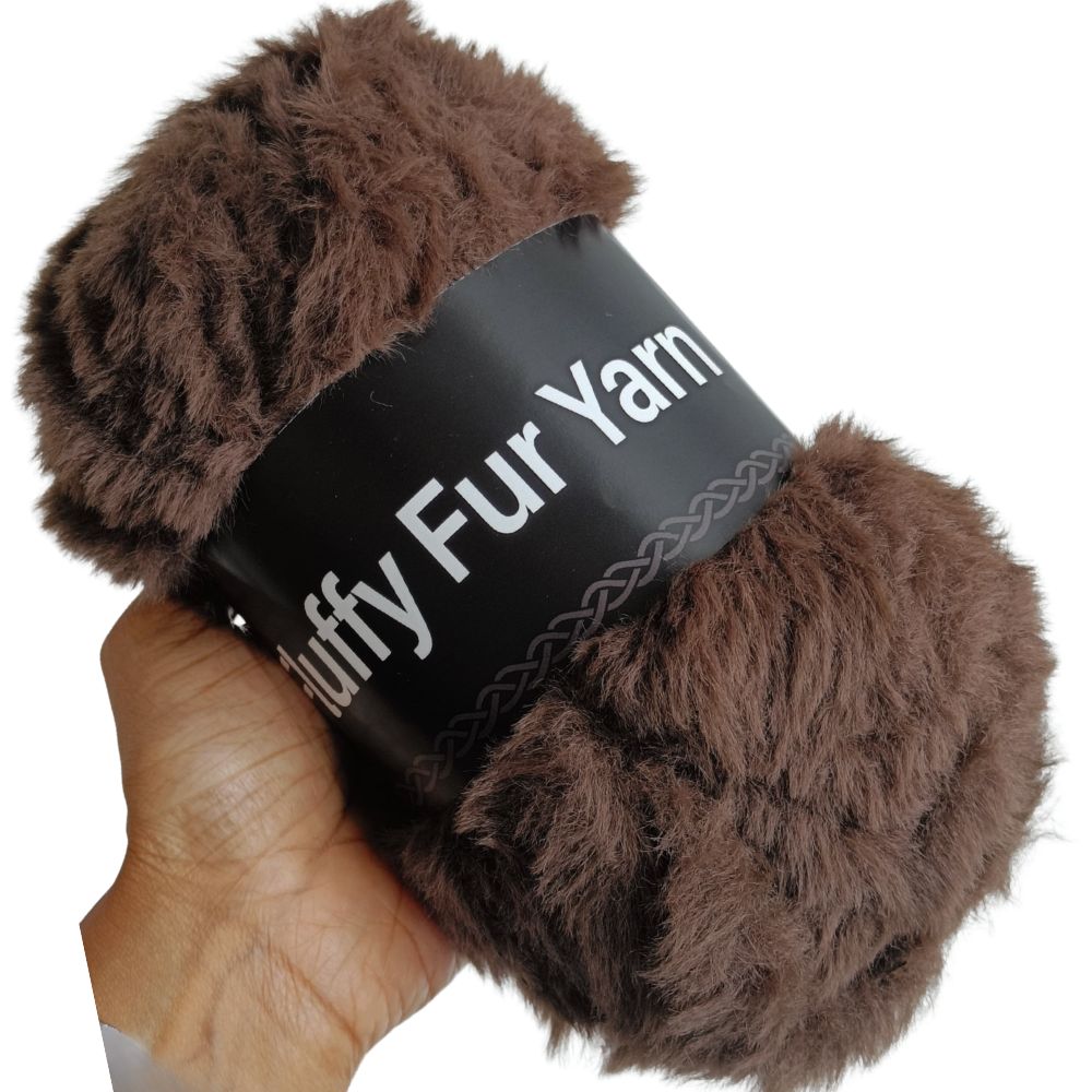 Fluffy Fur Yarn 37 Dark Brown Fluffy Fur Yarn 37 Dark Brown