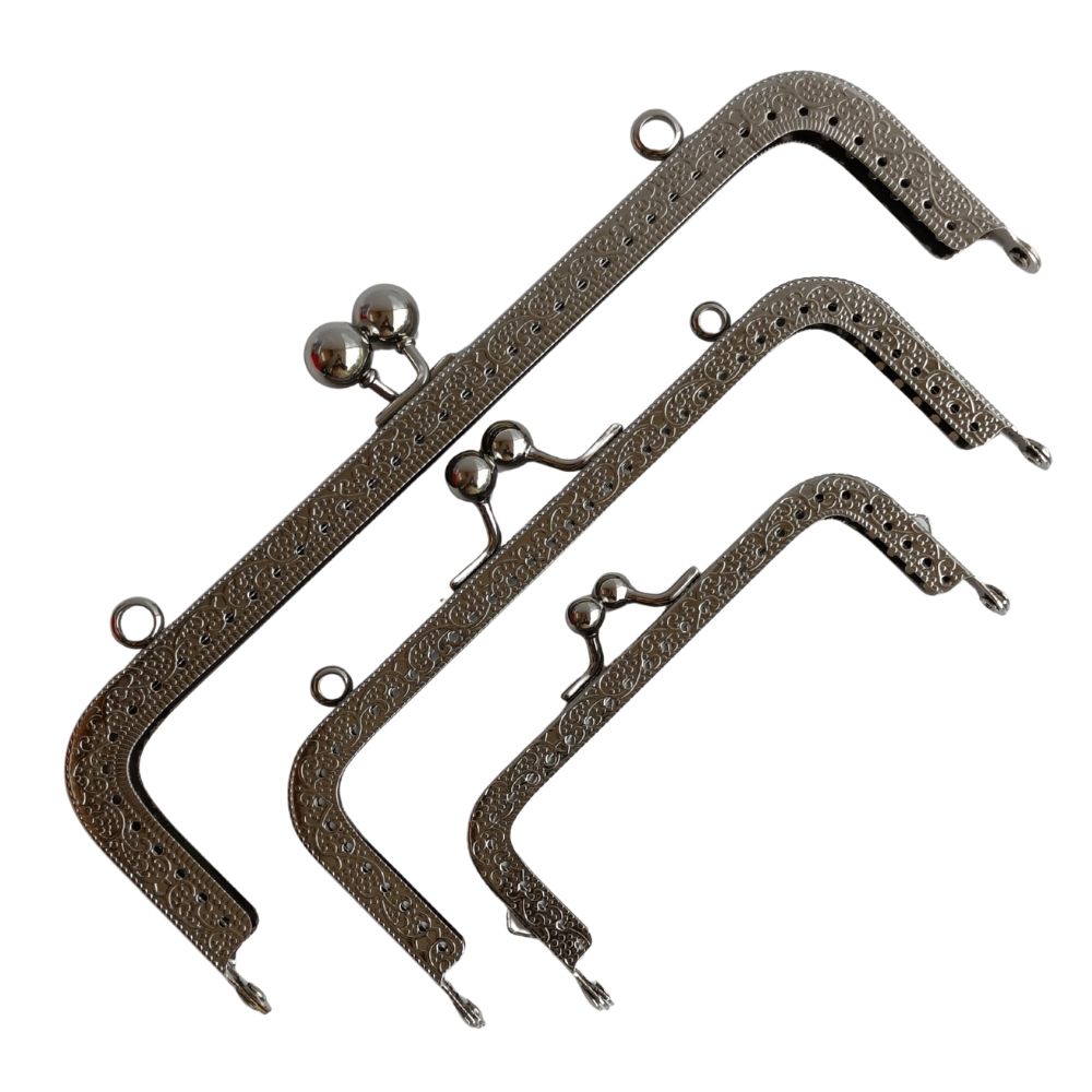 Purse frame Rectangle Chrome Silver