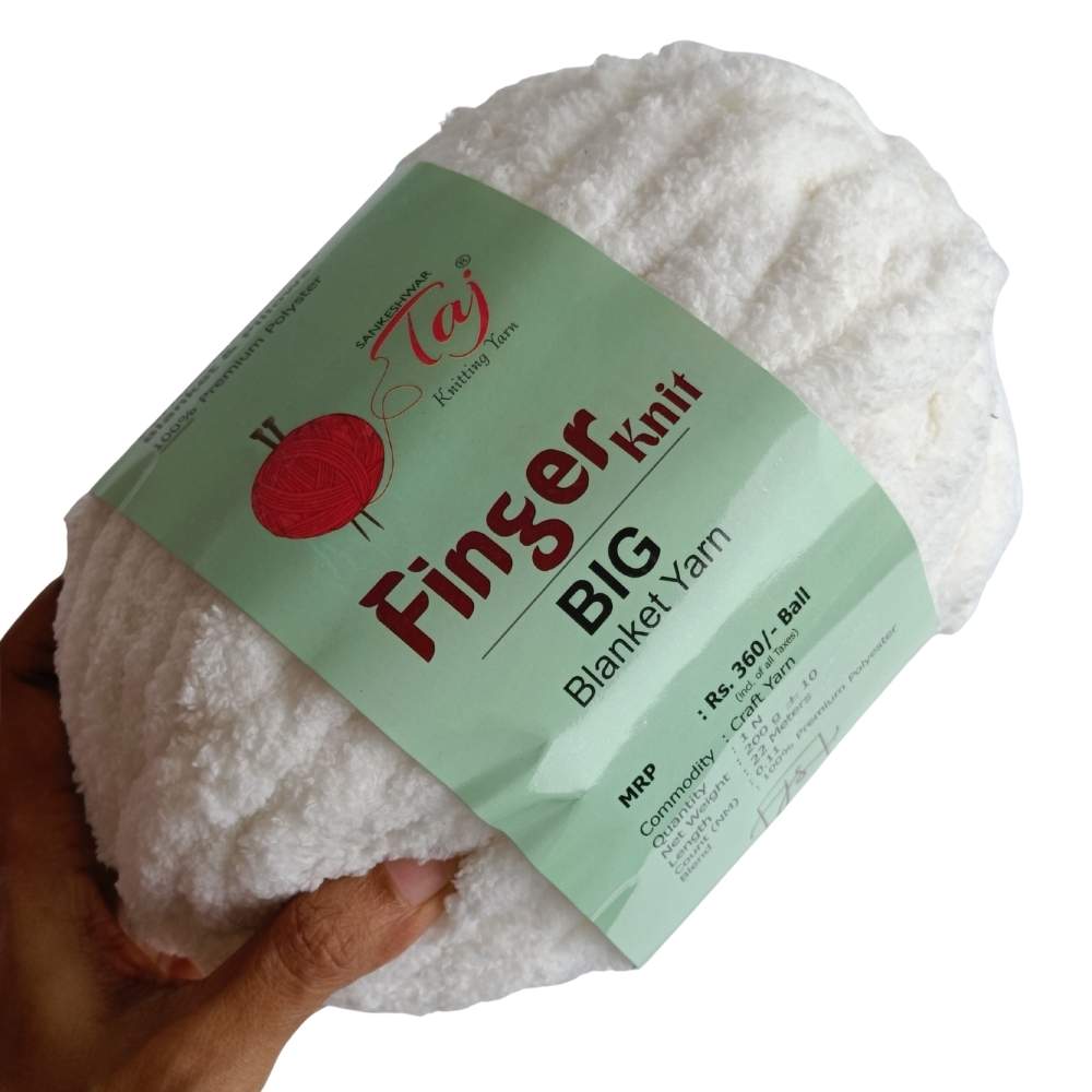 Taj Finger Knit Yarn - White