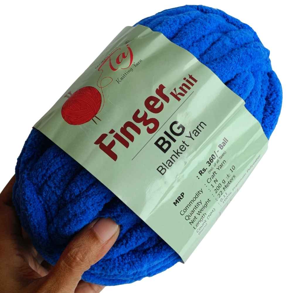 Taj Finger Knit Yarn - Royal Blue