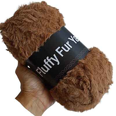 Fluffy Fur Yarn 72 Dirt Brown Fluffy Fur Yarn 72 Dirt Brown