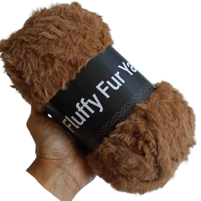 Fluffy Fur Yarn 72 Dirt Brown Fluffy Fur Yarn 72 Dirt Brown
