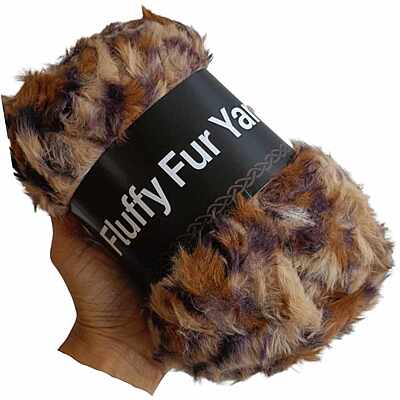 Fluffy Fur Yarn 79 Multi Speckled Brown Fluffy Fur Yarn 79 Multi Speckled Brown