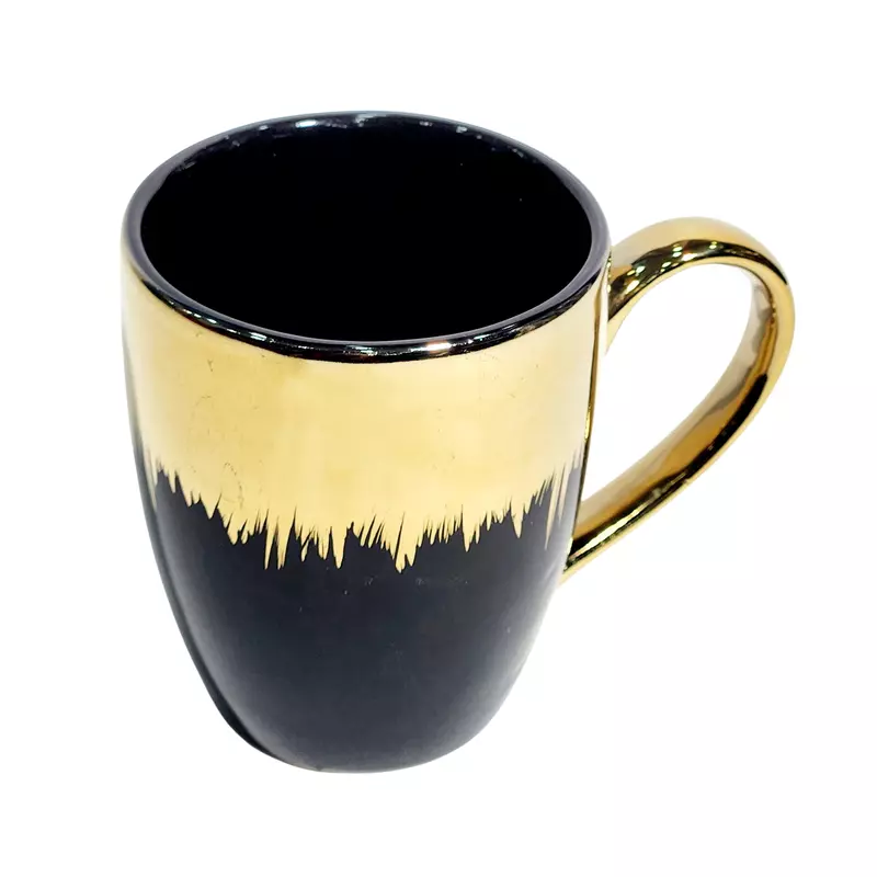 Black Golden Ceramic Premium Tea Cups 