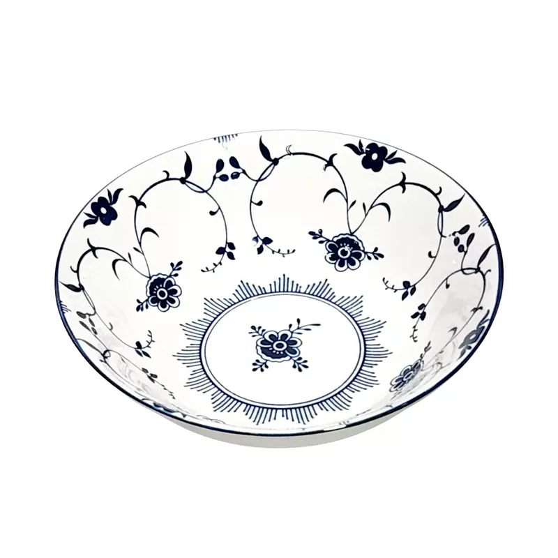 Blue and White Ceramic Serving Bowl