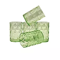 Set of 6 Transparent Plastic Glass Set - 250ml each